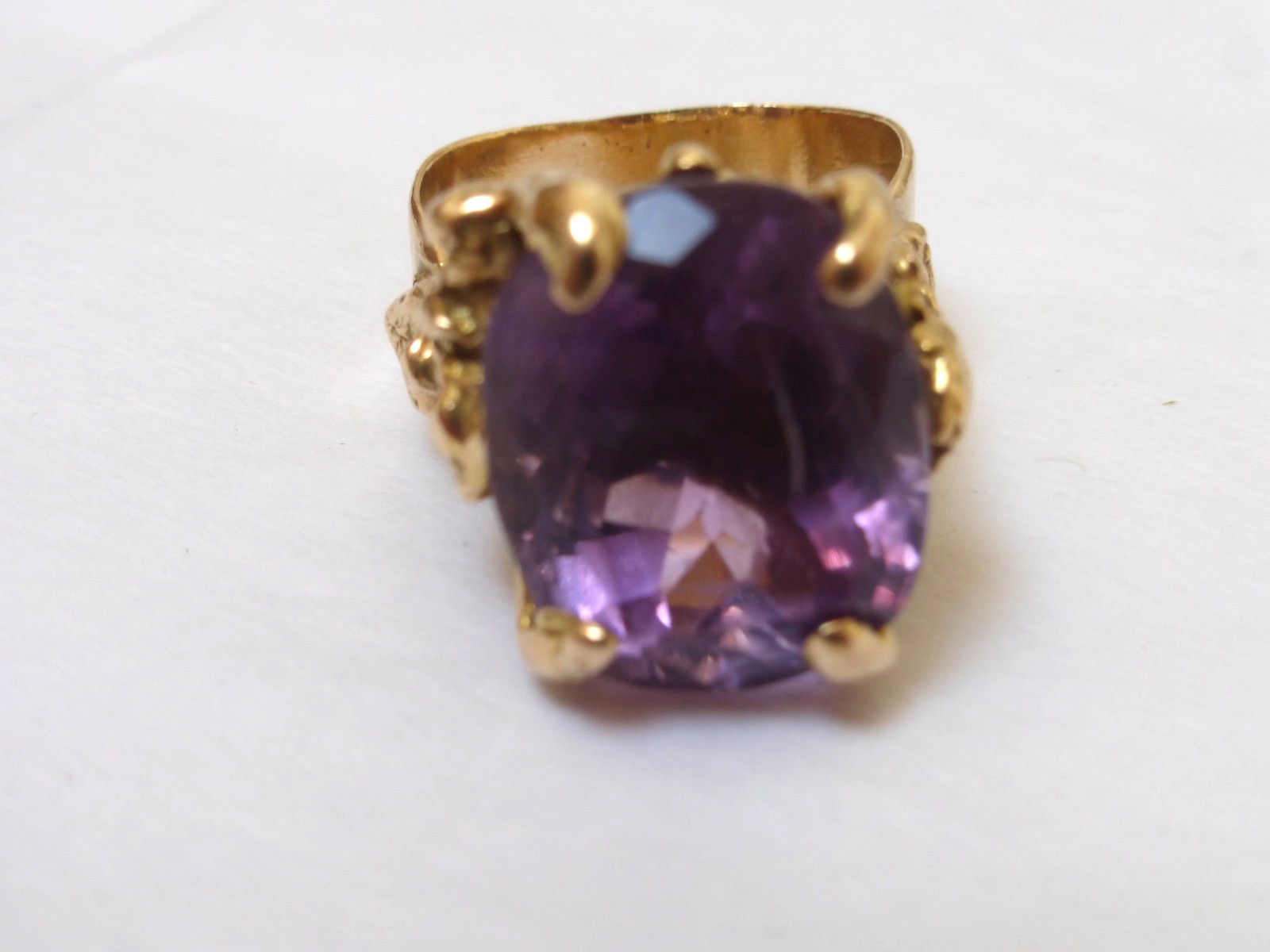 custom made 14k solid gold amethyst ring, size 6.… - image 3