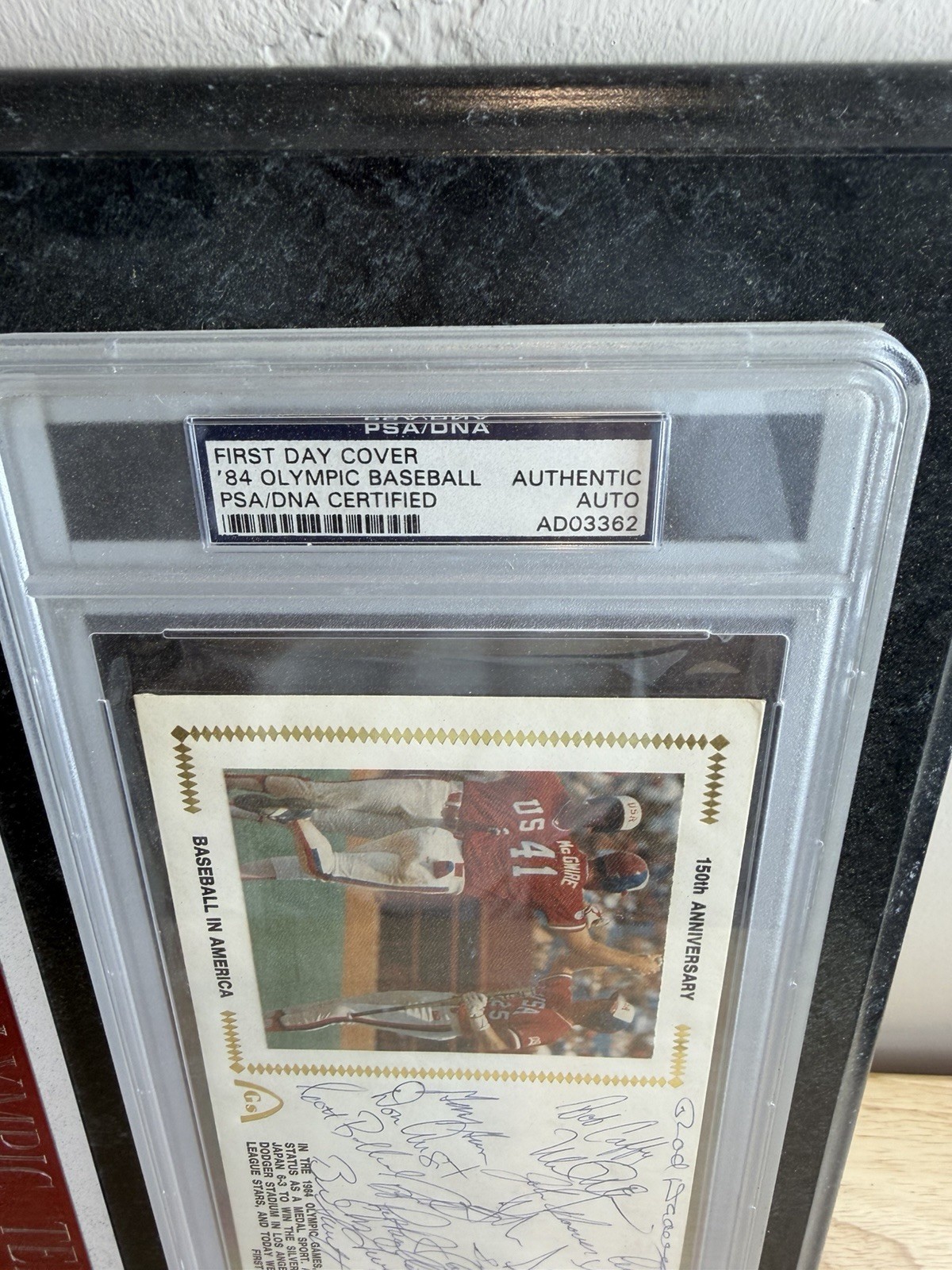1984 USA Olympic Baseball Team Auto 21 Sigs Mark McGwire, Larkin-R48-173 view 3