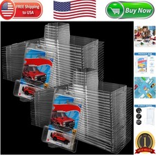 Durable 48-Pc Clear Clamshell Cases for Model Cars Waterproof Storage Solution