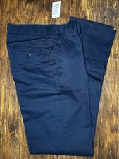 Chino Pants 16 Slim Boys by Lands' End Classic Navy Uniform Boys NWT 100 Cotton