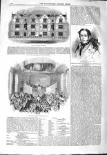 Original Old Antique Print 1843 Staple-Inn Chambers Paul'S School Charles A 19th