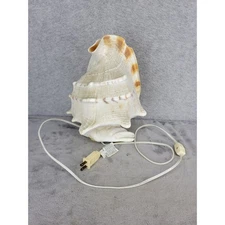 Vintage Seashell Conch Lamp Nautical Beach Coastal Decor Accent Light 10"