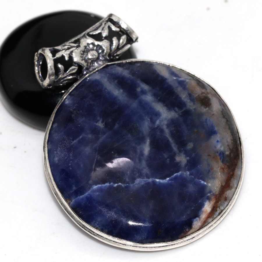 Sodalite 925 Silver Plated Gemstone Pendant 1.8