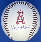 Rod Carew Signed Autographed Angels Team Stitch Logo MLB Baseball w/ Beckett