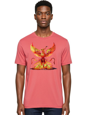 Phoenix-Rising-2 Mens Graphic Tee, 100% Cotton, Casual Summer Wear