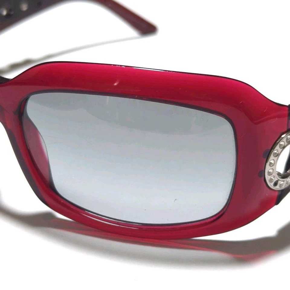 Gafas de sol Bvlgari Camelia de lujo con logotipo de flores rojas x negras colección e327 Foto 3 de 4