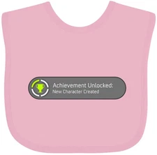 Inktastic Achievement Unlocked: New Character Created Baby Bib Funny Clothing