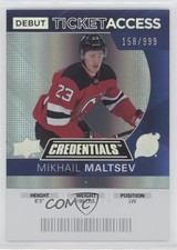 2021 Upper Deck Credentials 2020-21 Debut Ticket Access /999 Mikhail Maltsev 0l2