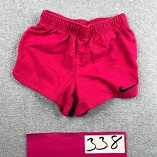 Youth XS 4 Nike Gym Active Shorts Pink Black Swoosh Girls