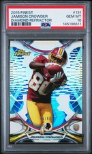 2015 FINEST #131 JAMISON CROWDER GEM MT PSA 10 DIAMOND REFRACTOR ROOKIE /60