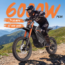 6000W PEAK ELECTRIC DIRT BIKE 60V/30AH OFF-ROAD E MOTORCYCLE 60MILES ADULT NEW