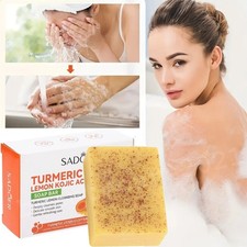 Lemon Turmeric Kojic Acid Soap, for Face  Body Deeply Cleanses And Moisturizes