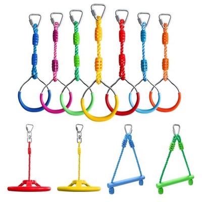 Ninja Warrior Obstacle Course 7pc Rings Trapeze Wheels Monkey Bars Kids Craft