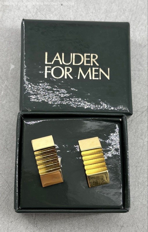 Estee Lauder for Men Gold Tone Cufflinks 14.21g