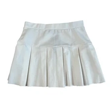 Lioness Rescue Me White Pleated Knit Mini Retro Skirt LARGE Soft Girl SchoolNWT