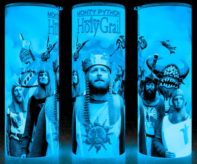 Glow in the Dark Monty Python and The Holy Grail 70s Comedy Cup Mug Tumbler 20oz