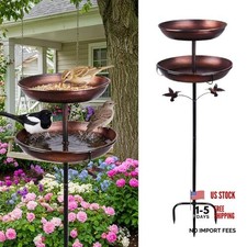 Metal Bird Bath for Outside, Rustproof Outdoor Bird Feeder, 45" Vintage Metal