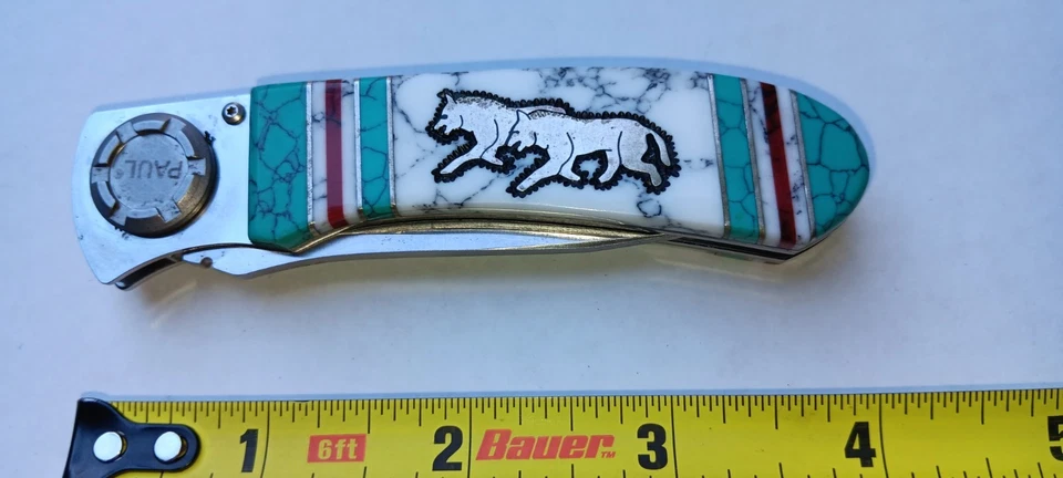 Cuchillo Plegable Paul Prankster Running Wolves Lone Wolf Edición Limitada por R. Y. Foto 3 de 4