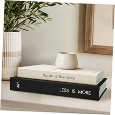 Minimalist Decorative Books - Fake Books Storage Box for Decoration Black-White