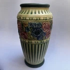 Antique WELLER Art Pottery Vase Chelsea Eldora - RARE - 8.5” - 1920s Floral