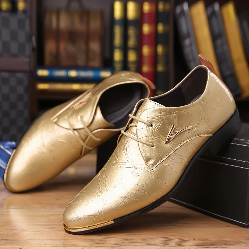 Men's Purple Patent Lace - Up Formal Dress Shoes with Metal Accent - Image 4 of 4