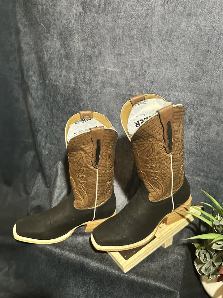 Botas Western Hombre Gamuza "Gamusa" Color Negro Talla 11 Personalizadas  Foto 2 de 4