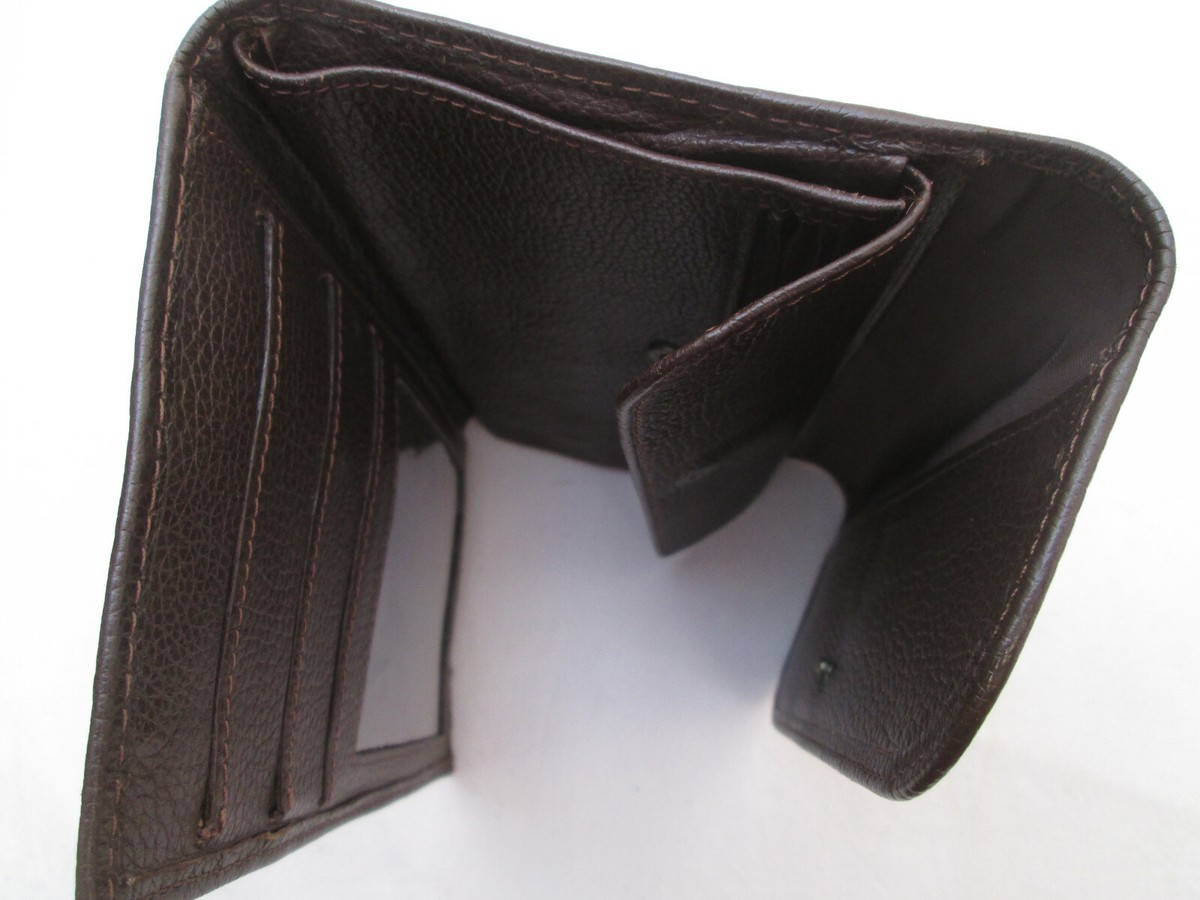 Portefeuille Cuir Vintage Indice - Marron, Style Compagnon - Occasion En Bon état