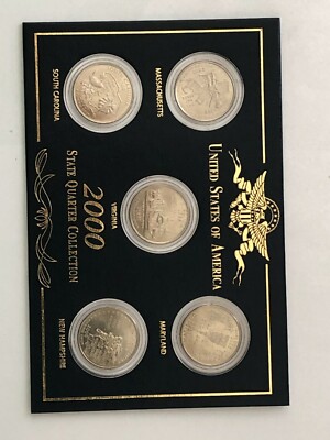 2000 Plated State QUARTER Proof Statehood Five 25 Cents 5 Coin Set | eBay