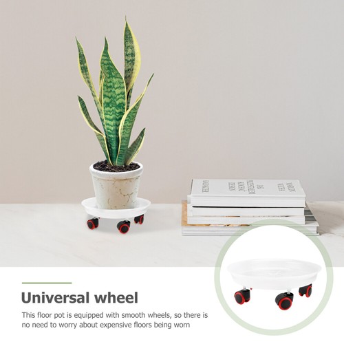 1Pc Universal Wheel Flowerpot Base Flower Pot Holder Water Storage Tray (White) - Afbeelding 9 van 12