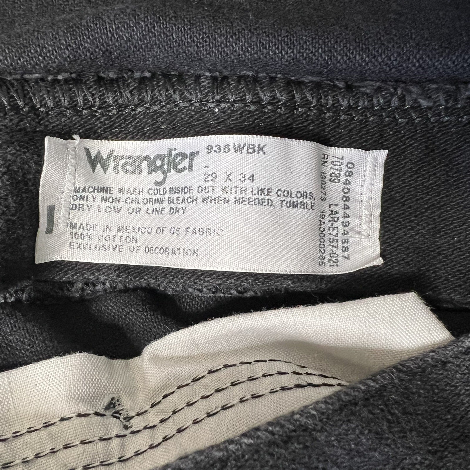 Wrangler Jeans Mens 29x34 Black Rodeo Cowboy Cut Slim Fit Western Denim 936WBK