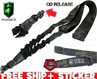 Phase 5 SINGLE POINT BUNGEE SLING QD CONNECT MULTI CAM BLACK  USA with MOLLE