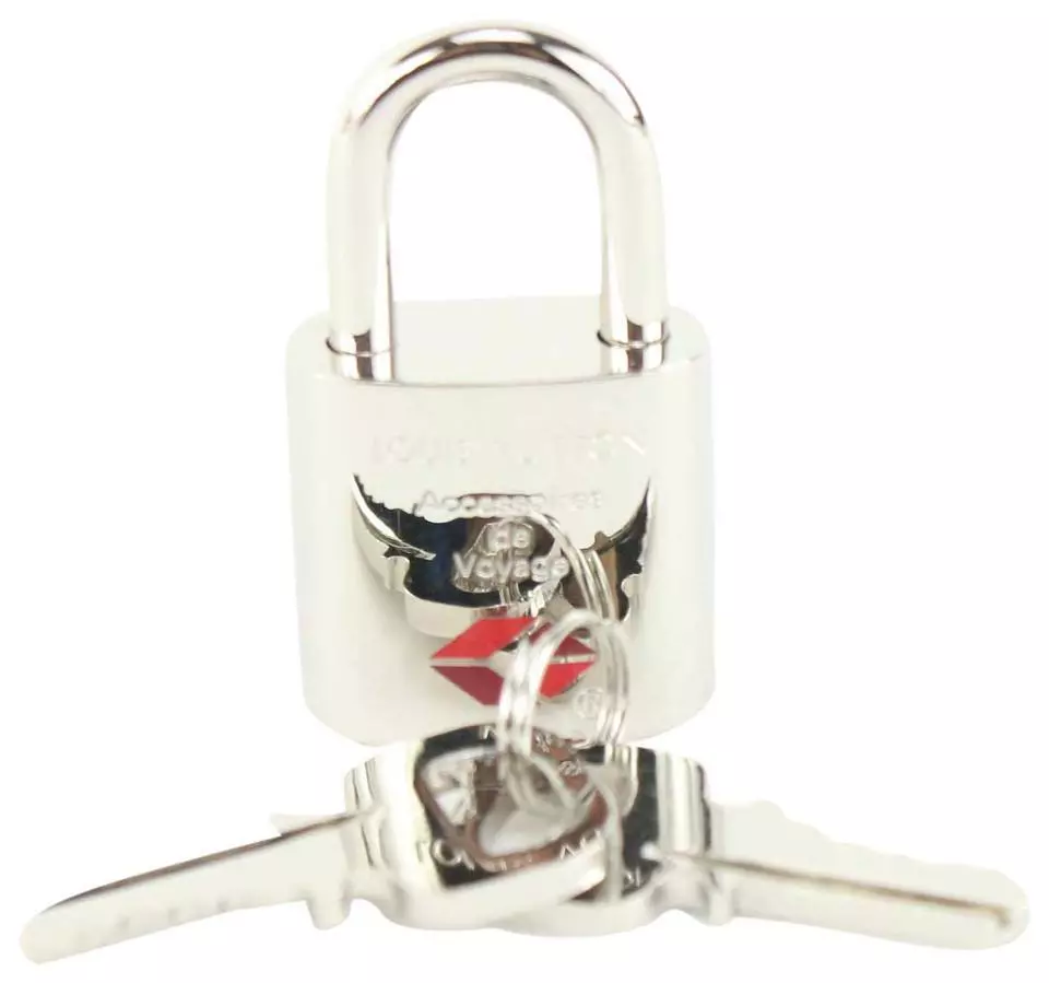 Louis Vuitton TSA De Voyage Padlock Silver and 2 Key Set Lock