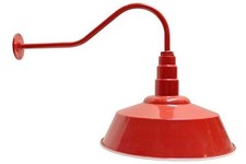 Red 20 Inch Standard Steel Dome 23 Inch Gooseneck Barn Light