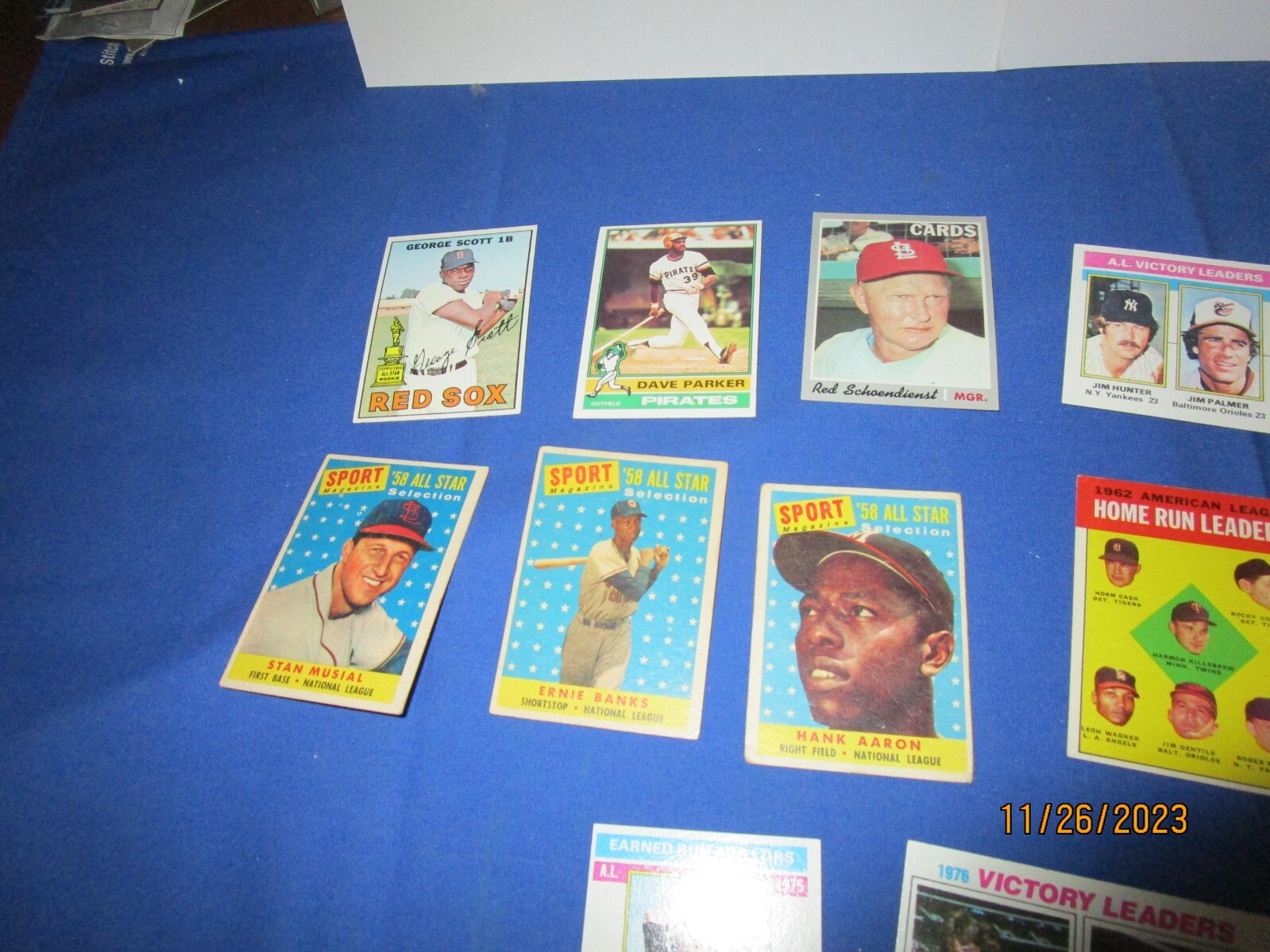 1958 to 1970's Topps Baseball Card Lot w/ Leaders Stan Musial Hank