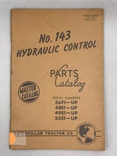 CATERPILLAR NO. 143 HYDRAULIC CONTROL PARTS BOOK 33727 REPLACES 33320