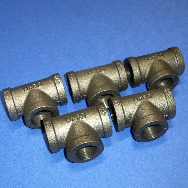 WARD 3/4" NPT CAST IRON STRAIGHT TEE FITTINGS, *NEW LOT OF 5* eBay