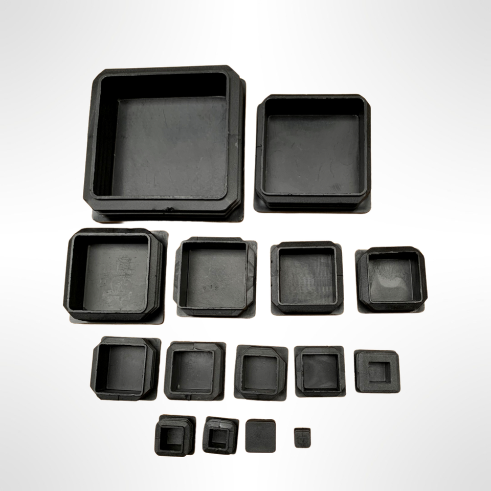 Square Plastic Black Blanking End Caps Tube Pipe Inserts Plug Bung Box ...
