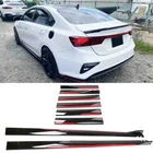 For Kia Forte 2010-24 86.6" Grossy Black Red Side Skirts Extension Splitter Lip