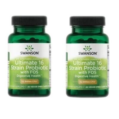 SWANSON Probiotic Ultimate 16 Strain mit FOS Formula 2 x 60 Kapseln Probiotika
