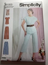 Simplicity R11325 Pattern Size 16-24 Sportswear Tops Bottoms Women's Misses nn