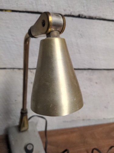 Vintage Brass Control Research Desk Lamp - 2 Way Adjustable w/ Dimmable Knob - Picture 11 of 13