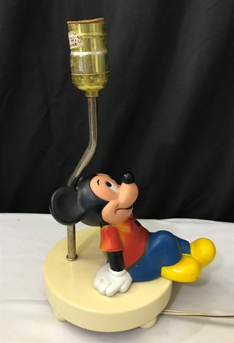 Walt Disney Mickey Mouse Nursery Light Vtg Underwriters Laboratories Table Lamp - Picture 6 of 12