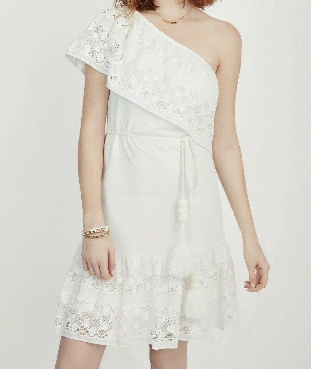 knee length white one shoulder dress White Sheath Knee-length One Shoulder Dress