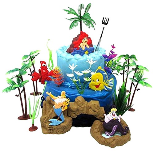 58-Piece Mermaid Birthday Party Decoration Kit - Happy Birthday Banner, Swirls, Cupcake Toppers & Cake Borders