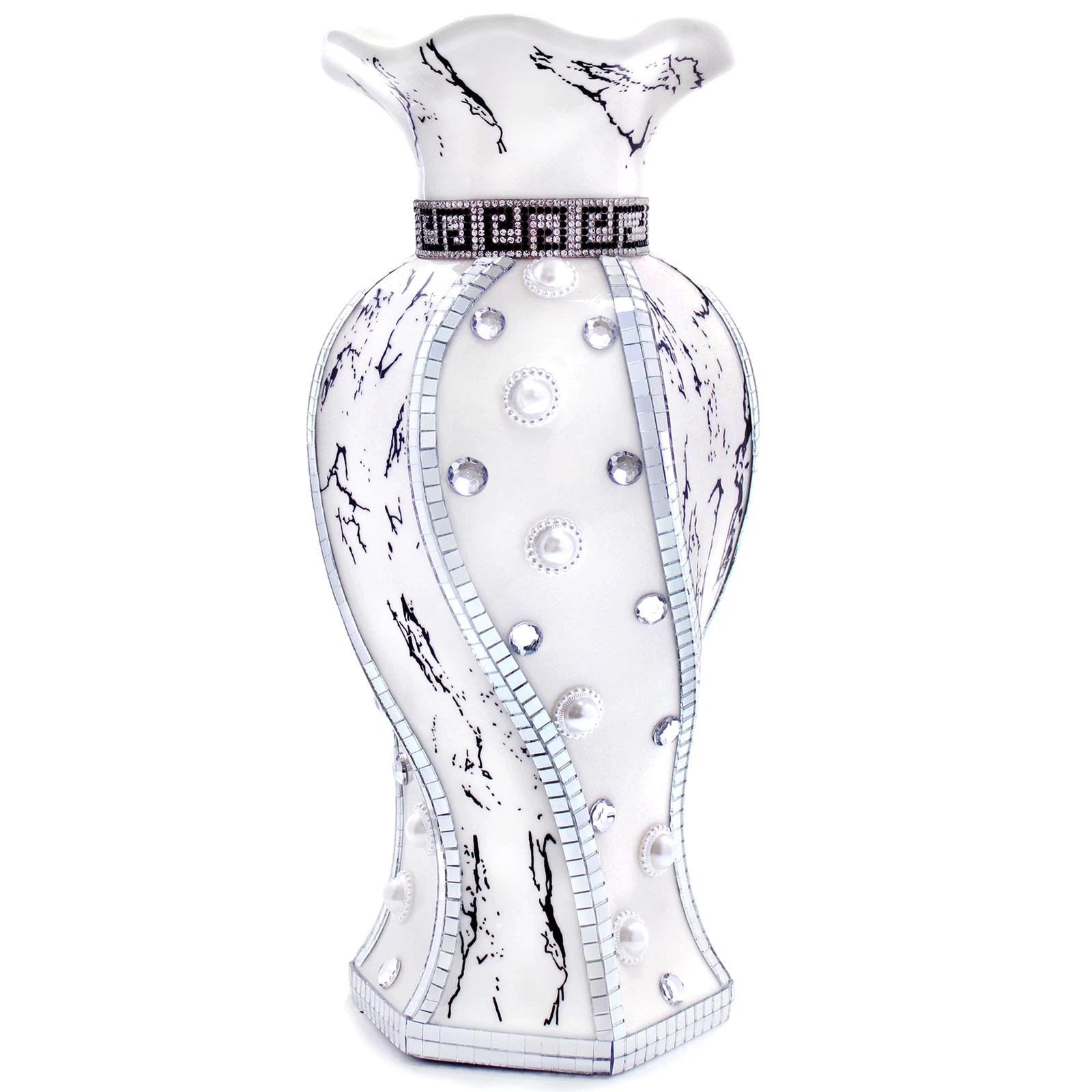 Silver Vases Home Decor,Modern Ceramic Decorative Flower Vase,,Decor Vases