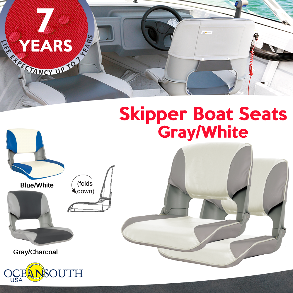 Oceansouth Skipper Gray / White Boat Seats x 2 eBay