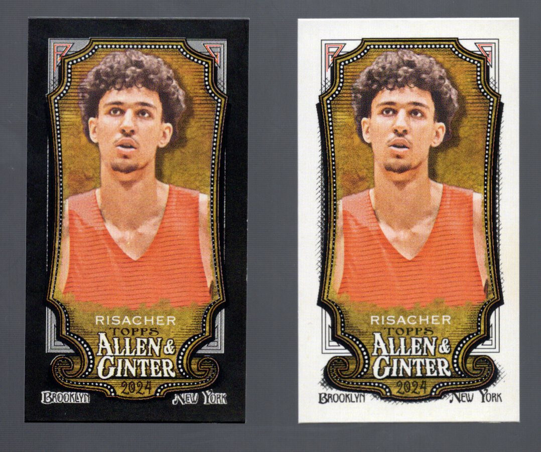 Zaccharie Risacher 2024 Topps Allen & Ginter #245 Mini & Mini Black Border Hawks