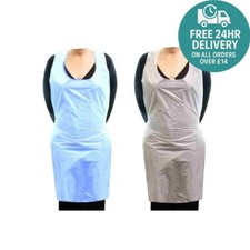 APRONS DISPOSABLE BLUE OR WHITE POLYTHENE PLASTIC 26" x 40"  675MM x 1011MM