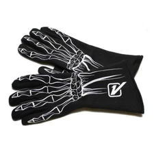 Velocita 129 Safety Driving Gloves Racing 2 Layer Skeleton SFI 5 White X-Small