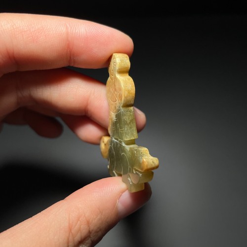 Rare Chinese Hetian Jade Figure Man Han dynasty 206 B.C.-220 A.D. - Picture 3 of 11